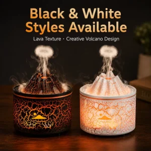Hot Selling Volcano Flame Diffuser USB Powered 3D Simulated Flame Humidifier with Ambient Night Light for Hotel & Household Use