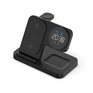 Hot selling 3 in 1 Clock Wireless Charging Stand with Fast Charging 15W