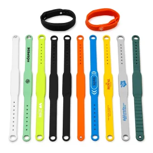 Hot-selling NFC Silicone Wristband 13.56MHz 125KHz Adjustable Custom Logo RFID Bracelet for Access Control