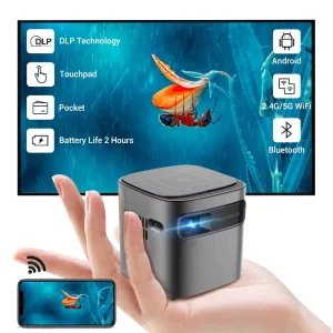 Hotack Smart Android WIFI Pico Mini Portable LED DLP Projector for Home Theater Outdoor Meeting
