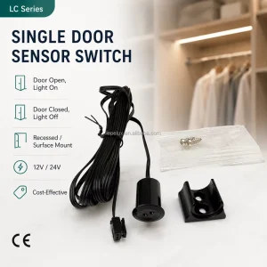 Hotel Furniture Cabinet Door Sensor 12V 24V Central Control for Wardrobe Closet Automatic LED Lighting System LC 7013 23