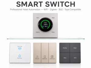 Hotel Guest Room RCU Master Switch Panel Touch Keypad Light Scene Curtain AC Control RS485 Zigbee for Hospitality Guest Room