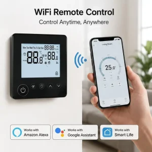 Hotel Guest Room Smart Wall Panel Support Alexa Voice Child Lock Overheat & Low Temp Protection Indoor Climate Regulator