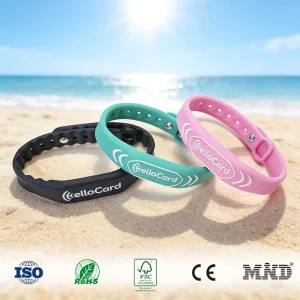 Hotselling 13.56Mhz Skin friendly Material NFC Wristband Adjustable Bracelet Access Control Band Admission for Major Events