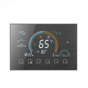 Household Air Source Heat Pump Thermostat Panel C Line 24V Graffiti WiFi Ground Source Hydronic Eco Friendly Living Room Hotel