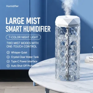 Household Smart USB Humidifier Large Capacity 0.5 1L Plastic Desktop Mini Air Humidifier with Low Noise Below 36dB