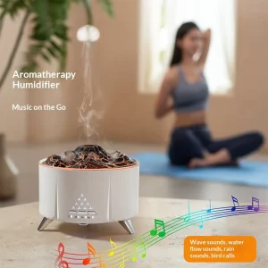 Household White noise Flame Aroma Diffuser Fully Automatic Smart Humidifier Plug in Essential oil Diffuser Desk Ultrasonic