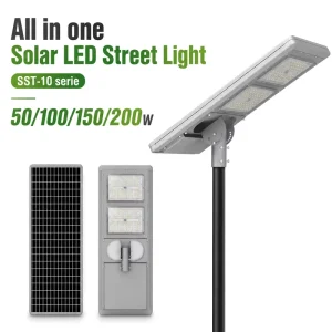 Hurricane resistant IP66 Aluminum High Lumen 180 Lm W Integrated All in One Solar LED Street Light for Highway Industrial Park