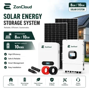 Hybrid Grid Solar Power Kit 10kW Inverter Stackable Home Energy Storage System Lithium Battery BESS Remote Areas Villas EU Stock