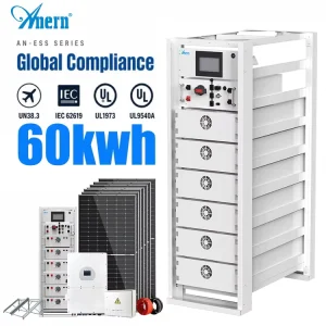 Hybrid Solar Energy Storage System 30KW 60KWH LiFePO4 Battery Complete Solar Power System 3 Phase Inverter on Grid Off Grid