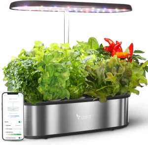 Hydroponics Growing System 12 Pods Smart Herb Garden Kit Indoor Indoor Garden APP & WiFi Controlled with 24W Growing LED