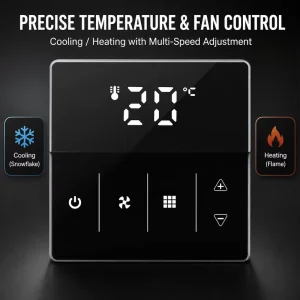Hysen HVAC Central Air Conditioner HY609AC Touch Screen Cooling and Heating Thermostat Temperature Controller