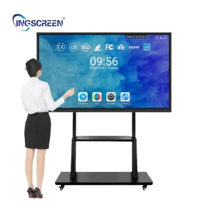 INGSCREEN Interactive Flat Panel Android 14 4+32GB 75inch 4K 20 Point Touch Non Contact Infrared Sensing Smart Digital Board