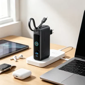 INIU P21 10000mAh Portable Charger With Built in Type C Cable 30W PD QC Fast Charging Digital Screen Power Bank Lithium Battery