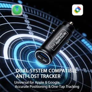 IOS Android Dual System Anti-lost Locator smart Car Charger with Positioning Function 30W Fast Charging Multi-function tracker