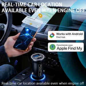 IOS Android Dual System Anti lost Locator smart Car Charger with Positioning Function 30W Fast Charging Multi function tracker