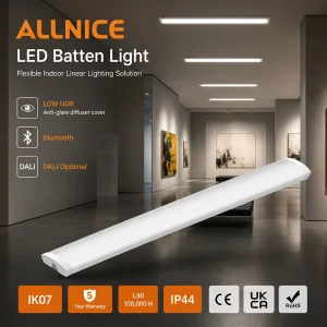 IP44 For LED Batten Light Smart Control Linear Luminaire 5-Year Warranty IK07 Rated 7000LM For Commercial Indoor Spaces