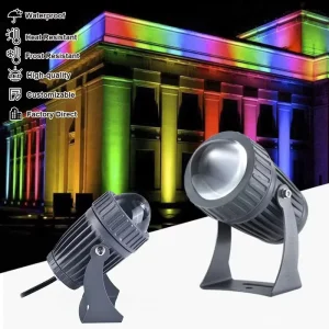 IP65 Aluminum LED Focused Light 12V 85 265V Waterproof RGB 10W Long Distance Lighting Wall Washer High Brightness