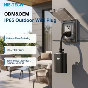 IP65 Outdoor WiFi Smart Plug 15A 1875W Waterproof Smart Outlet for Garden Lighting Automation Alexa Google Compatible