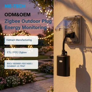 IP65 Outdoor Zigbee 3.0 Smart Plug with Energy Monitoring 15A 1875W ETL FCC Certified Works with Alexa Google Hub