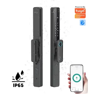 IP65 Smart Digital Door Lock with Fingerprint Password Card & App Control Waterproof for Steel/Glass Doors Cloud Data