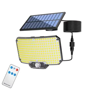 IP65 Waterproof 234 LED Solar Sensor Wall Light Remote Control Motion Detection Daylight Rechargeable Garden