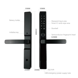 IP65 Waterproof Smart Lock for Aluminum Door Narrow Frame Fingerprint Password RFID Bluetooth Electronic Door Lock