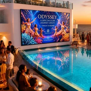 IP66 Full Waterproof HDR10 5500 Nit High Brightness P4.44 LED Screen for Resort Hotel Villa Swimming Pool Cinema