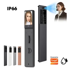 IP66 Fully Waterproof Smart Door Lock with 3D Face Recognition HD Camera Active Video Intercom for Outdoor Gate