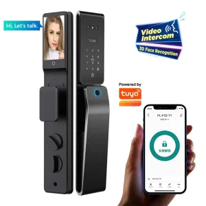 IP66 Waterproof Face Recognition Smart Door Lock Video Intercom WiFi Tuya App Remote Control Biometric Fingerprint Lock