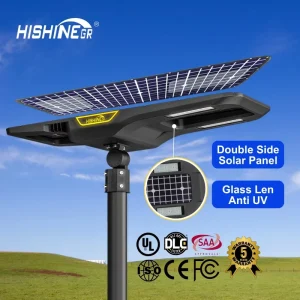 IP67 LED Solar Street Lights System Energy Efficient Outdoor Waterproof Headlights for Road & Forecourt Lighting