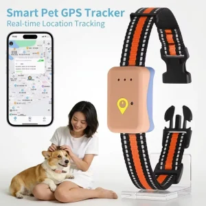 IP67 Waterproof Mini Design Real Time Tracking Geo Fence Alerts Bluetooth App Compatibility Smart GPS GSM Pet Tracker Collar