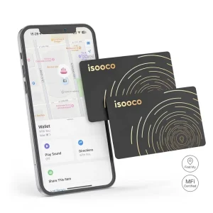 ISOOCO Findmy Smart GPS Tracker Locator for Kids Slim Anti Lost Key Finder AI Tag Location History Tracking for Apple iPhone