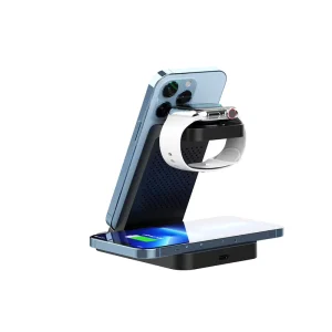 3-in-1 Magnetic Wireless Charger for Multiple Devices, Compatible with iWatch and Phones, Supports Fast Charging