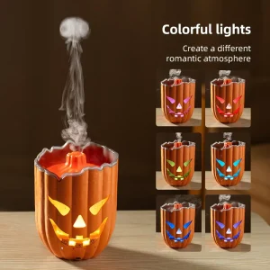 In Stock Unique Halloween Style Pumpkin Diffuser Silent USB Humidifier Warm Glow Light Household Fragrance Diffuser