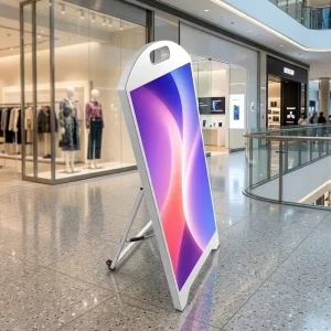 Indoor Commercial LED Sign Board Portable Freestanding Digital Signage with Rolling Base