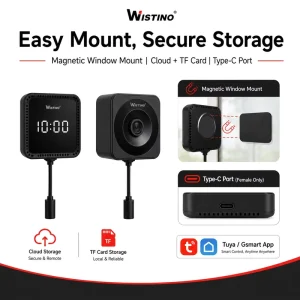 Indoor Dual Band WiFi Alarm Clock Camera Night Vision Full Color F1.0 Lens CMOS Sensor Two Way Audio Security Camera
