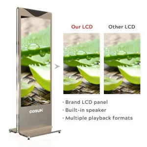 Indoor Floor Standing LCD Display Screen Commercial Digital Advertising Signage for Retail Promotion