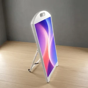 Indoor Freestanding LED Poster Sign Board Portable Wheeled Digital Display for Retail Store Advertising