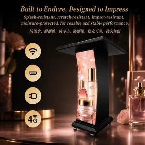 Indoor HD Tabletop Podium De Concert TV Gob Mobile Portable Lectern Digital Smart Podium with LED Screen Display for Conference