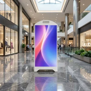 Indoor Portable Full Color High Brightness P2.5 LED Sign Board Freestanding Wheeled Digital Display for Retail Advertising