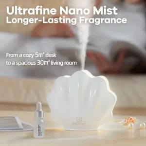 Indoor Portable RGB Color Changing Shell Shaped LED Lamp Aroma Humidifier 7 Color Variable LED Night Light With Remote Control