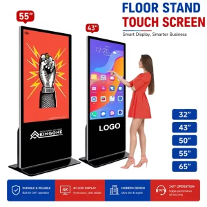 Indoor Smart Kiosk Vertical LCD Advertising Display Interactive Panel Digital Signage Totem Floor Standing Touch Screen