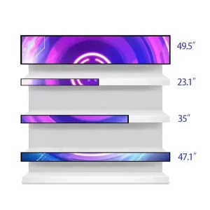 Indoor Supermarket Goods Stretched Bar LCD Advertising Shelf Display Screen