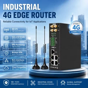 Industrial 4G LTE Router IoT Gateway Dual SIM GPS VPN RS485 RS232 MQTT Modbus Ethernet Remote Monitoring Automation