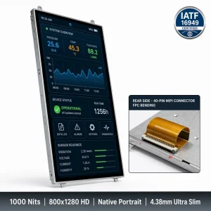 Industrial 7 Inch 800×1280 HD TFT Module Portrait Screen 1000nits High Brightness MIPI 40 PIN Display Smart Home Panel Dwin