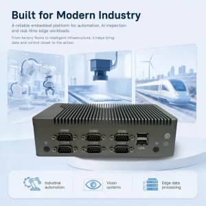 Industrial Automation Mini PC Intel N97 Fanless Embedded System Dual LAN Triple DDR4 Storage Support Windows Applications