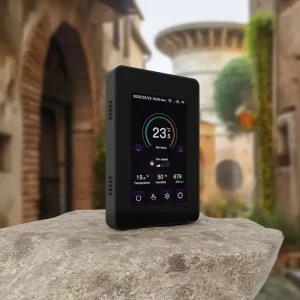 Industrial Design Wide Voltage WiFi Smart Thermostat with Temperature Humidity and CO2 Sensor Remote Control Energy Saving