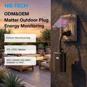 Industrial IP65 Outdoor WiFi Smart Plug Matter Energy Monitoring 15A 1875W ETL FCC for Works Apple Home Alexa