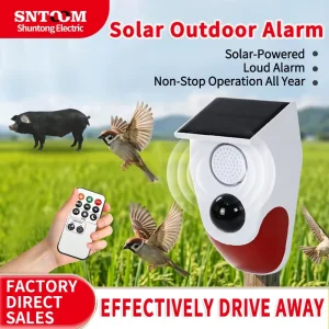 Infrared Detection Waterproof Home Security Remote Control Siren Alarm System IP67 Smart Motion Pir Sensor Solar Outdoor Alarm